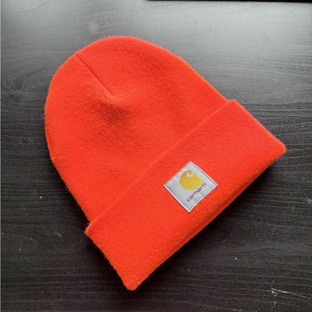 Carhartt Safety Orange Neon Knit Beanie Touque Winter Ski Snow Hat OS Adult